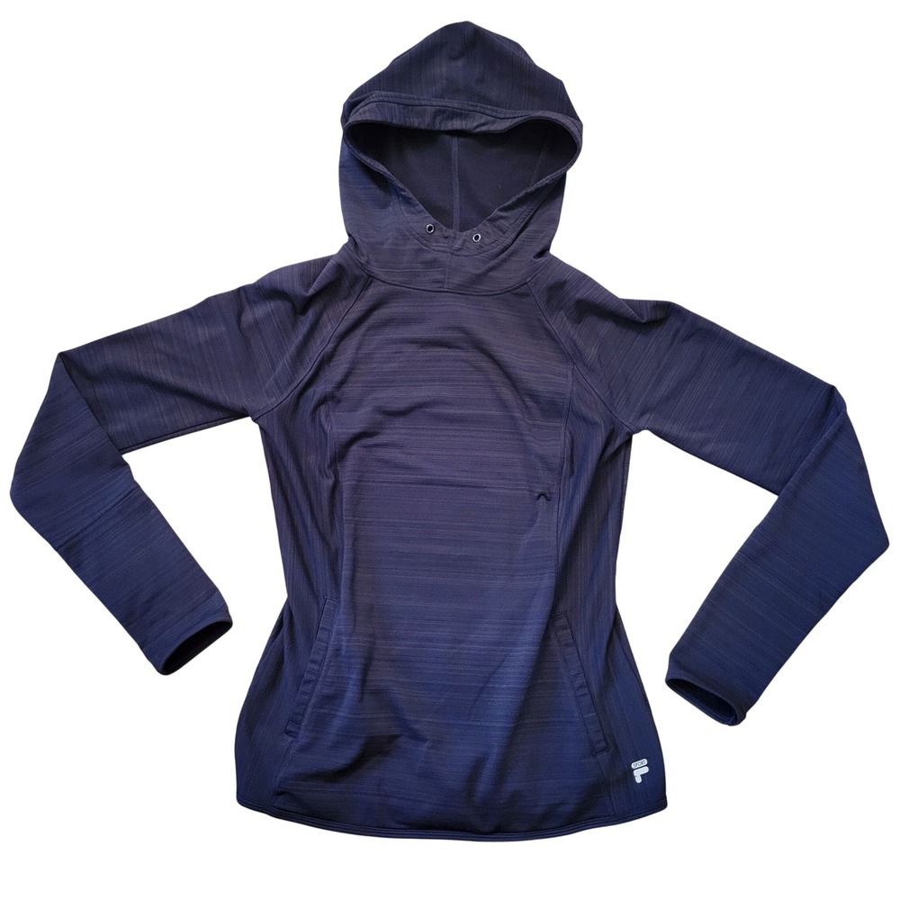 Fila Sport S Hoodie Black Space Dye Stretch‎ Pullover Athleisure Workout Running
